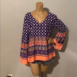 NWT ING Patterned Blouse Juniors Size Large